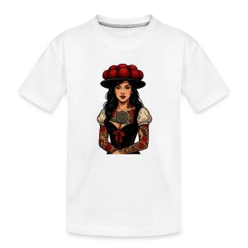 Bollenhut Tattoo Frau Schwarzwald Freiburg Heimat - Kinder Premium Bio T-Shirt - Weiß - Vorne