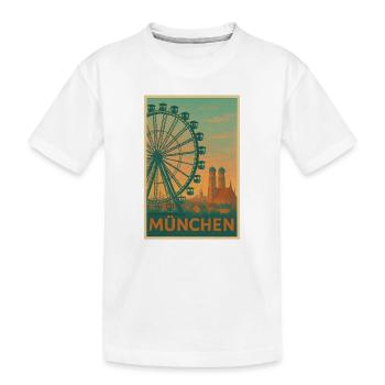 Silhouette de la grande roue historique de Munich - T-shirt bio Premium Enfant - blanc - Devant