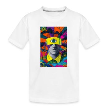Visage visionnaire avec œil hypnotique - T-shirt bio Premium Enfant - blanc - Devant