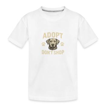 Hund Adoption Motiv Design - Kinder Premium Bio T-Shirt - Weiß - Vorne