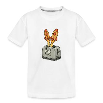 Space rockets in the toaster - Kids' Premium Organic T-Shirt - white - Front