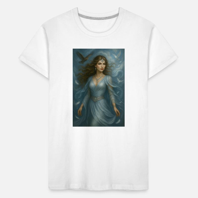Déesse Céleste – Lumière et Oiseaux Blancs T-shirt bio Premium Enfant