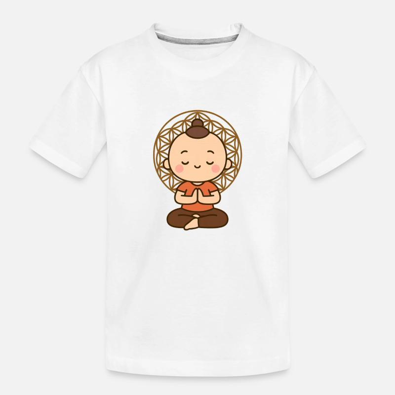 Méditation devant la Fleur de Vie - T-shirt bio Premium Enfant - blanc