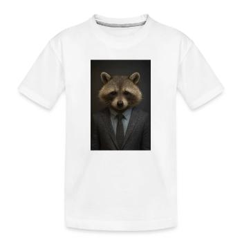 Raton laveur en costume – style business - T-shirt bio Premium Enfant - blanc - Devant