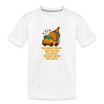Ich_mische_nicht_nur_Beton_ich_mische_Freunde_u - Kinder Premium Bio T-Shirt - Weiß - Vorne