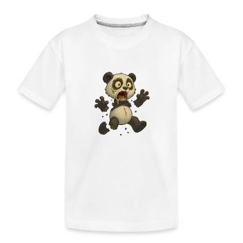 Panda Zombie Décomposé mort vivant halloween - T-shirt bio Premium Enfant - blanc - Devant