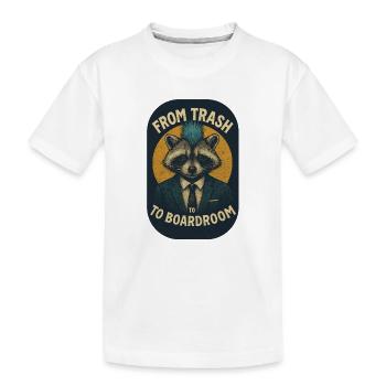 De la poubelle au design rétro du raton laveur de la salle de conférence - T-shirt bio Premium Enfant - blanc - Devant