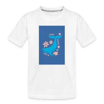 Queue de baleine Floral Love - T-shirt bio Premium Enfant - blanc - Devant