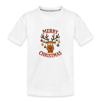 Deer Rudolph Merry Christmas sweet - Kids' Premium Organic T-Shirt - white - Front