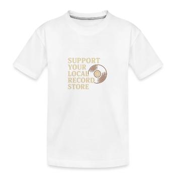 Soutenez le magasin de disques local T-shirt vinyle - T-shirt bio Premium Enfant - blanc - Devant