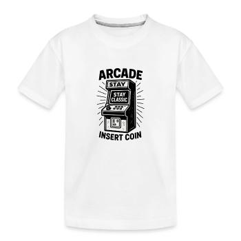 Arcade Klassiker Insert Coin - Kinder Premium Bio T-Shirt - Weiß - Vorne