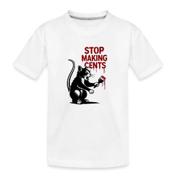 Stop Making Cents Katzengraffiti - Kinder Premium Bio T-Shirt - Weiß - Vorne