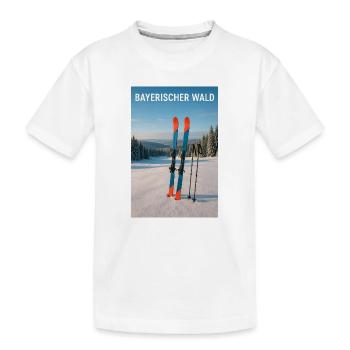 Bayerischer Wald Skierlebnis - Kinder Premium Bio T-Shirt - Weiß - Vorne