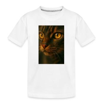 Katzenaugen schließen sich - Kinder Premium Bio T-Shirt - Weiß - Vorne