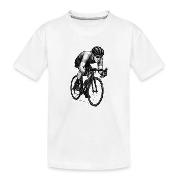 Road Cyclist Detail Illustration - Kids' Premium Organic T-Shirt - white - Front