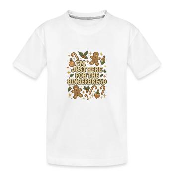 Je suis juste là pour le pain d’épices - T-shirt bio Premium Enfant - blanc - Devant