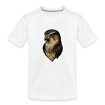 Falkenporträt im Goldbraun - Kinder Premium Bio T-Shirt - Weiß - Vorne