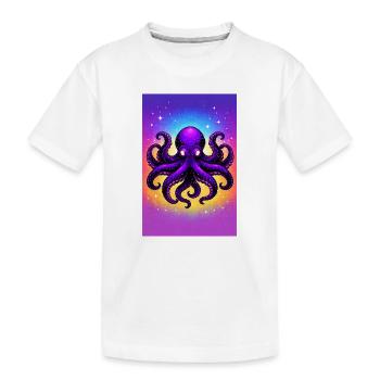 Pieuvre cosmique violette - T-shirt bio Premium Enfant - blanc - Devant