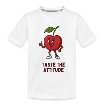 Pomme avec motif d’attitude - T-shirt bio Premium Enfant - blanc - Devant