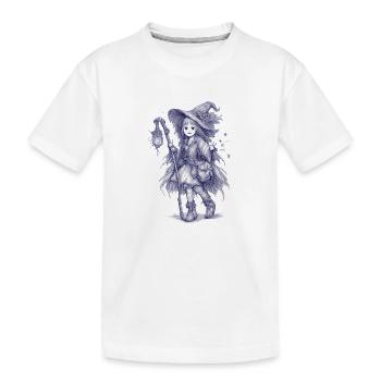 Sorcière de la Forêt avec la Lanterne - T-shirt bio Premium Enfant - blanc - Devant