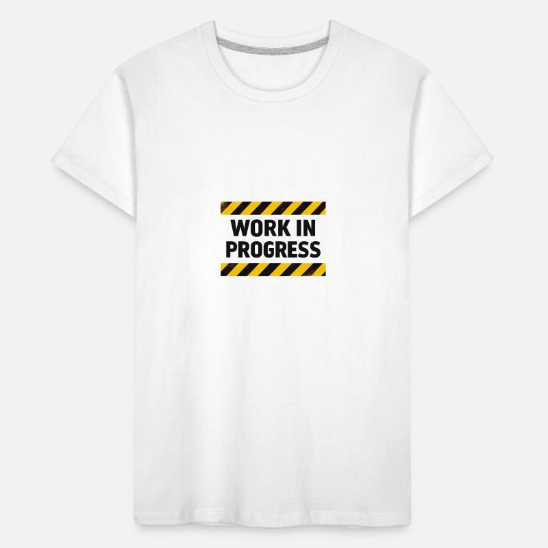Progress in progress – warning tape Kids' Premium Organic T-Shirt
