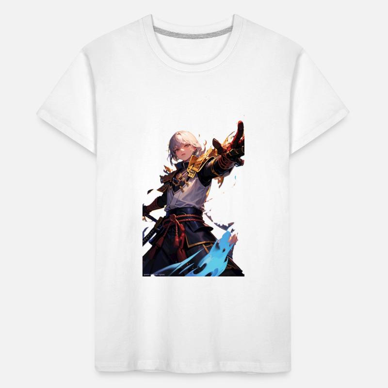 Samurai der Elemente, Meister von Feuer und Eis, Kinder Premium Bio T-Shirt