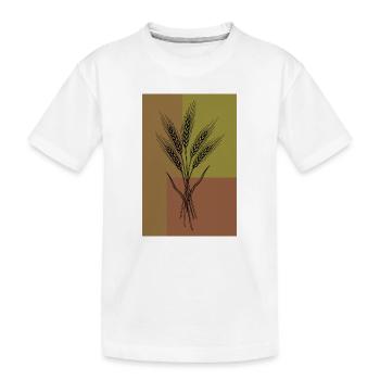 Weizen Ähren Line Art – Botanisches Design - Kinder Premium Bio T-Shirt - Weiß - Vorne