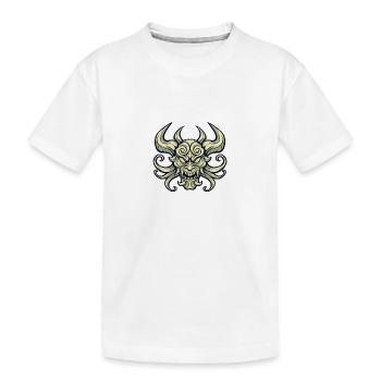 Crâne Démoniaque aux Cornes - T-shirt bio Premium Enfant - blanc - Devant