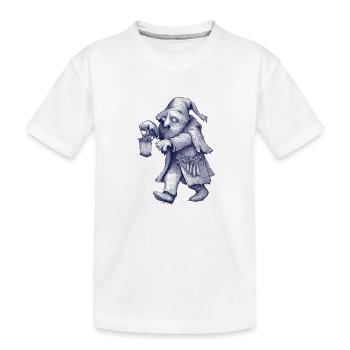 Zwerg | Nachtwanderer mit Laterne - Kinder Premium Bio T-Shirt - Weiß - Vorne