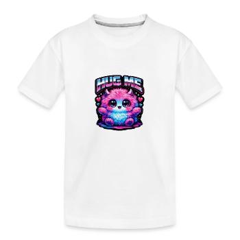 Hug Me Neon Monster - Kinder Premium Bio T-Shirt - Weiß - Vorne