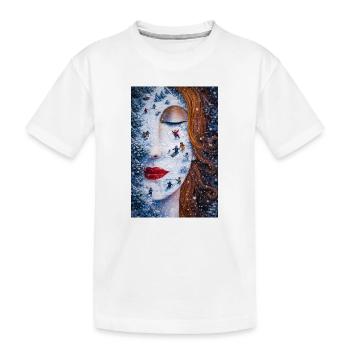 Winterdroom op Huid Miniatuur Sprookje - T-shirt bio Premium Enfant - blanc - Devant