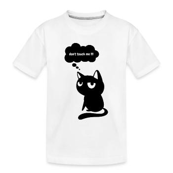 Lustige Katze "Fass mich nicht an" - Kinder Premium Bio T-Shirt - Weiß - Vorne