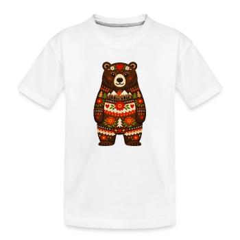 L’ours dans le style populaire - T-shirt bio Premium Enfant - blanc - Devant