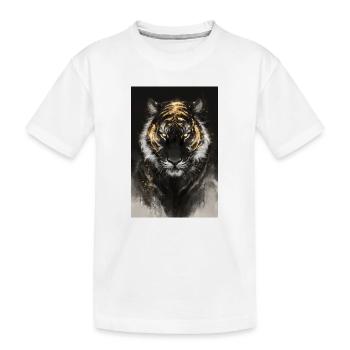 Tigre Braise d’Or - T-shirt bio Premium Enfant - blanc - Devant