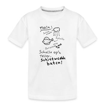 Typisch Norddeutsch Nordisch Platt Moin  - Kinder Premium Bio T-Shirt - Weiß - Vorne
