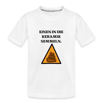 Keramikabteilung Klo Stuhlgang Witziges Schild - Kinder Premium Bio T-Shirt - Weiß - Vorne