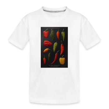 Chili Collective Pfeffer-Sketche - Kinder Premium Bio T-Shirt - Weiß - Vorne