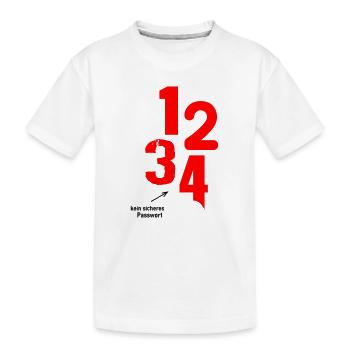 1 2 3 4 - Kinder Premium Bio T-Shirt - Weiß - Vorne