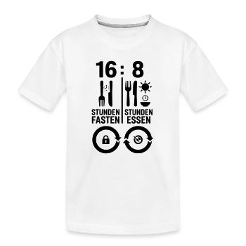 Intervallfasten 16:8 – Fastenzeit & Essfenster - Kinder Premium Bio T-Shirt - Weiß - Vorne