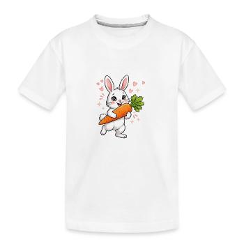 Lapin à la carotte - T-shirt bio Premium Enfant - blanc - Devant