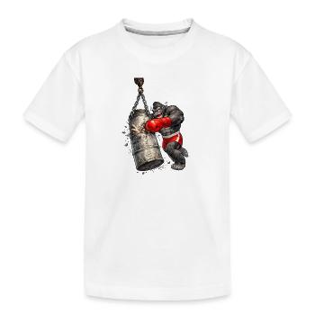 Gorilla Boxer Punching Bag Barrel Zinc - Kids' Premium Organic T-Shirt - white - Front