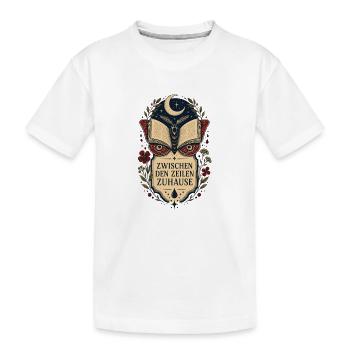 Zwischen den Zeilen zuhause – Bücherliebe - Kinder Premium Bio T-Shirt - Weiß - Vorne