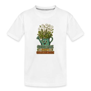 Gießkanne statt Gedankenkreisen - Kinder Premium Bio T-Shirt - Weiß - Vorne