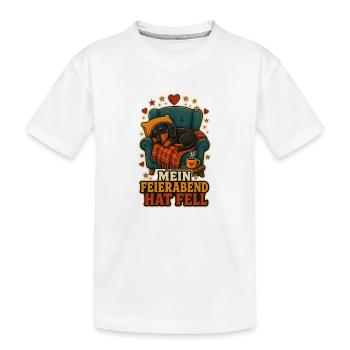Mein Feierabend hat Fell - Kinder Premium Bio T-Shirt - Weiß - Vorne