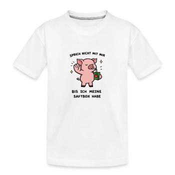 Kawaii Schwein mit Saftbox - Kinder Premium Bio T-Shirt - Weiß - Vorne