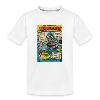 Der Schwimmer – nur noch eine Bahn - Kinder Premium Bio T-Shirt - Weiß - Vorne