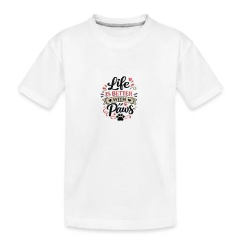 Das_Leben_ist_besser_mit_Poten - T-shirt bio Premium Enfant - blanc - Devant