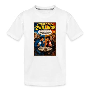 Sternzeichen Zwillinge - Humor für Unentschlossene - Kinder Premium Bio T-Shirt - Weiß - Vorne