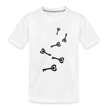 Schlüssel herz hochzeit - Kinder Premium Bio T-Shirt - Weiß - Vorne