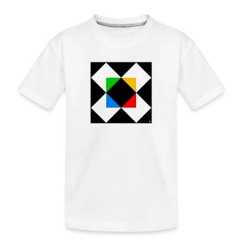Dreieck im Quadrat 2 - Kinder Premium Bio T-Shirt - Weiß - Vorne